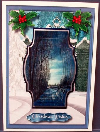 Lovely Christmas Snow Scene ,pyramid by Cheryl French