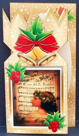 Pretty Cracker Card Kit, with Carol, Bells, Holly and Girl by Cheryl French
