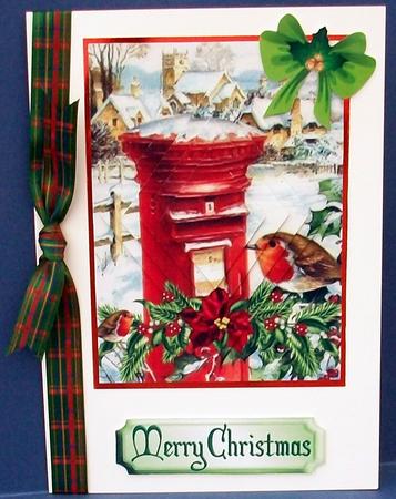 Pretty Robin and Cottages Snow Scene Diamond Pyramids by Cheryl French