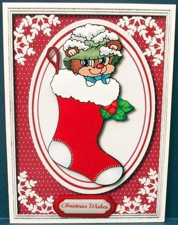Cute Doggie in a Stocking  by Cheryl French