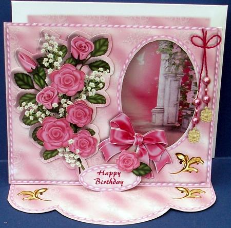 C-thru Easel 3D Card Kit - Pink Rose Garden by Cheryl French