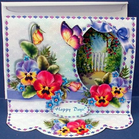 C-thru Easel 3D Card Kit - Pansy Garden by Cheryl French