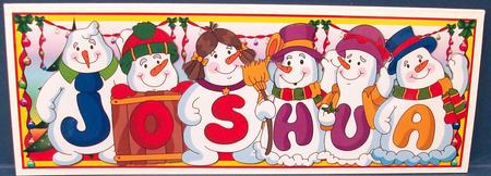 Snowmen Names Large Dl - Joshua by Cheryl French