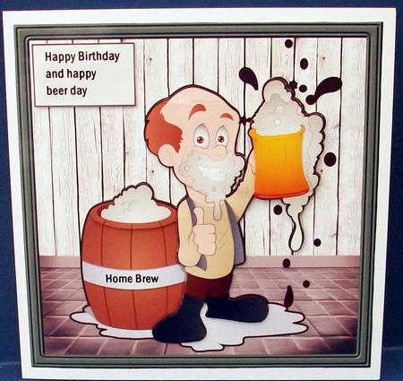 The Best Home Brew 7x7 Card with Decoupage by Cheryl French