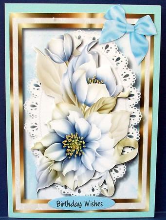 Lovely Blue and Cream Hellebore  by Cheryl French