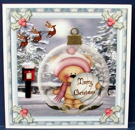 Christmas 6x6ins Winter Bear Topper 2 by Cheryl French