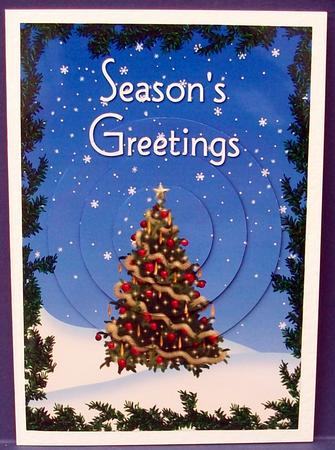 Christmas Tree Framed Circle Pyramid 1 by Cheryl French