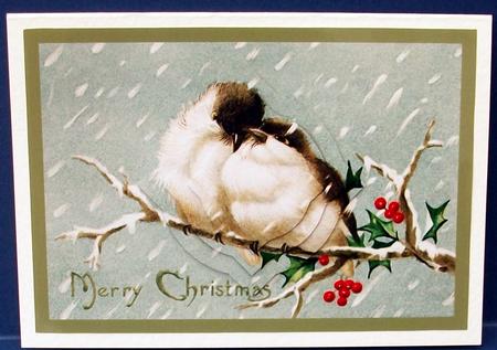 Vintage Christmas Birds on Branch Splendid Pyramid by Cheryl French