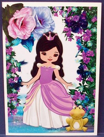 Princess with Fantasy Flowers and Frog by Cheryl French