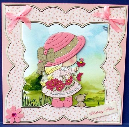 Izzys Spring Stroll 7x7 Card with Decoupage by Cheryl French