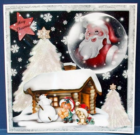 He Comes at Night 8x8inch Christmas Scene by Cheryl French