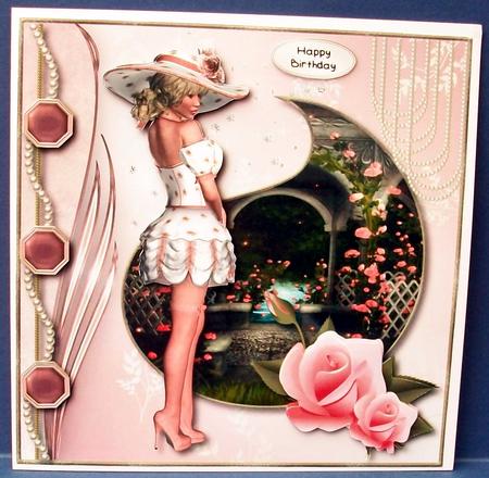 Rose Garden Beauty Card Topper by Cheryl French