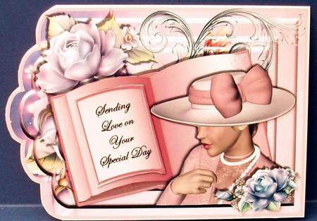 Tag Shaped Card with Book Topper - Pink Lady by Cheryl French