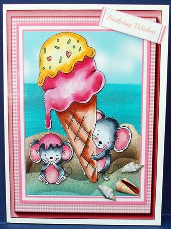 A5 Mini Kit Ice Cone Mice  by Cheryl French