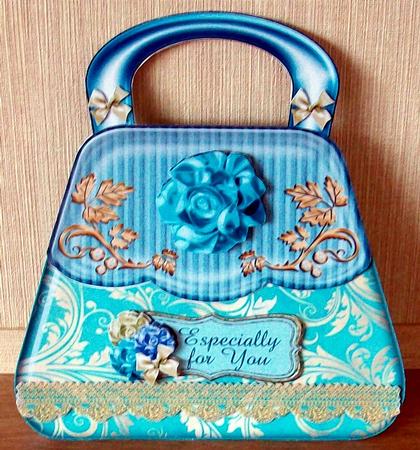 Aqua Blue Handbag, Insert & Envelope Mini Kit by Cheryl French