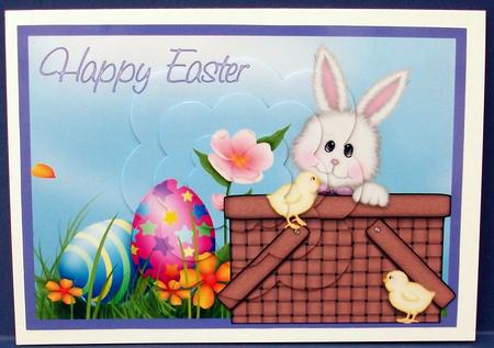 Easter Bunny and Chicks Scalloped Pyramid by Cheryl French