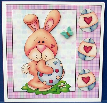 Easter Rabbit Card Front 2 by Cheryl French