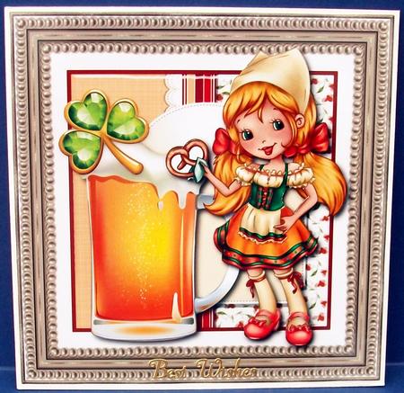 Beer & Pretzels Scard Topper by Cheryl French