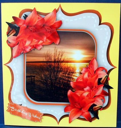 Beautiful Sunset with Orange Lillies by Cheryl French