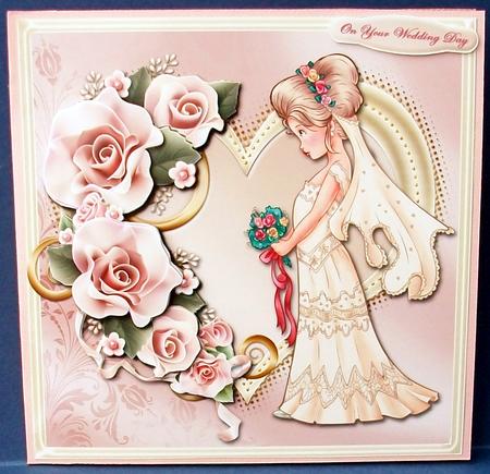 Bride and Roses Card Front by Cheryl French