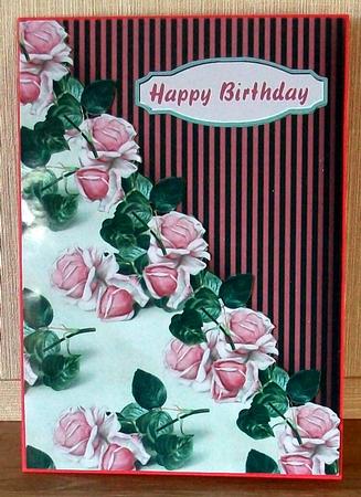 Roses and Stripes Card Topper by Cheryl French