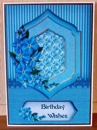 Forget Me Not Blue Card Topper by Cheryl French