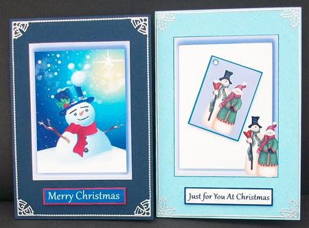Christmas Snowman Stagger Card by Cheryl French