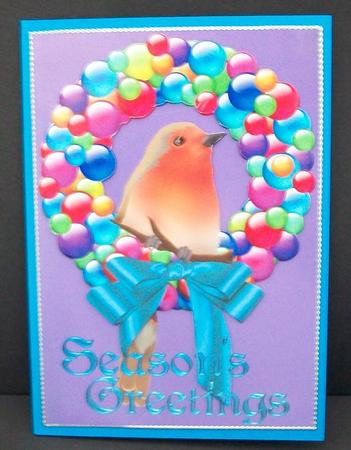 Little Robin on Blue Background by Cheryl French