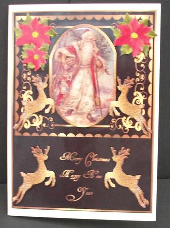 Vintage Santa & Reindeers by Cheryl French