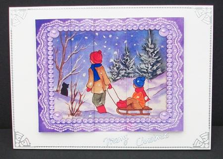 Sledging Side Stacker Card Topper by Cheryl French
