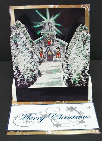 Christmas Church 3D Pop-up Card by Cheryl French