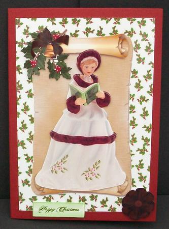 Lovely Lady on a Scroll with Holly by Cheryl French