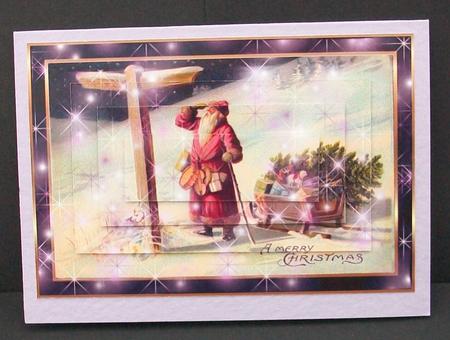 Glitter Christmas Vintage Scene Topper by Cheryl French