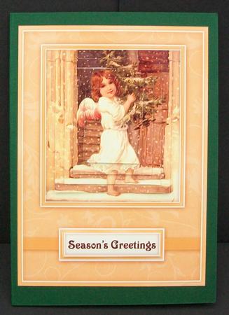Christmas Angel Greetings - Pyramid Card by Cheryl French