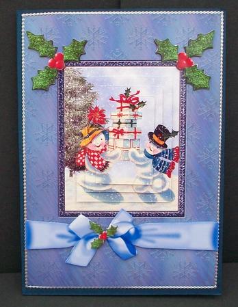 Mr and Mrs Snow with Gifts by Cheryl French