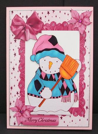 Snowman with a Sweeping Brush by Cheryl French