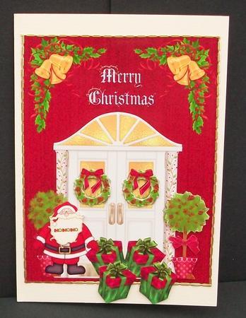 Christmas Santa Front Door by Cheryl French