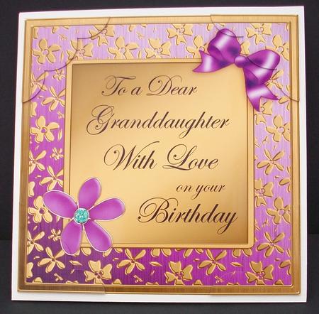 8 x 8 Floral Elegance Granddaughter Birthday Scallop Corner by Cheryl French