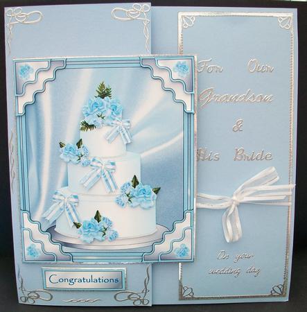 Wedding Cake and Roses with Decoupage and Wavy Corners by Cheryl French