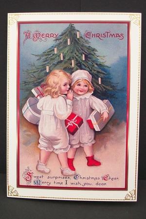 Merry Christmas Vintage Decoupage Topper 1 by Cheryl French