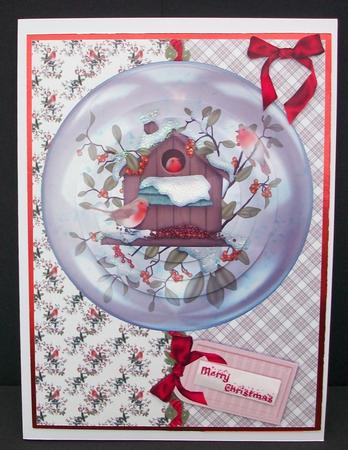 Robins Nest Snow Globe Round Pyramid by Cheryl French