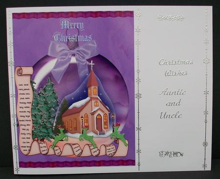 Lilac Bauble Card Front by Cheryl French