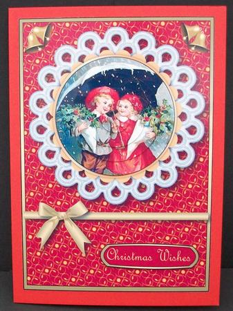Vintage Christmas Kids Pyramid (red) by Cheryl French