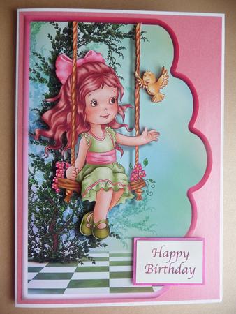 Not a Care Scallope Edge Curve Card by Cheryl Louis