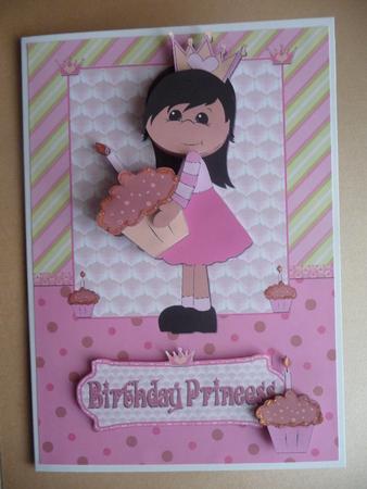 Princess Cupcake (dark Skin) Card Front and Decoupage by Cheryl Louis