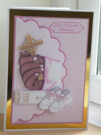 Girls Christening Card by Cheryl Louis