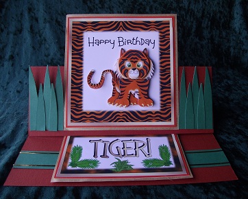 Happy Birthday Tiger! - Easel Card with Decoupage by Cheryl Morrison