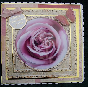 Rose in a Round & Square Frames Pyramid Card 1 by Cheryl Morrison