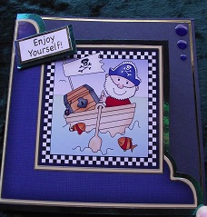Pirates Ahoy Cut and Fold Corner Card by Cheryl Morrison