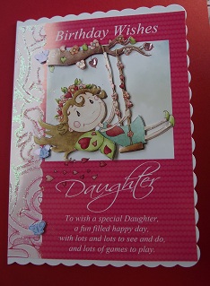 Daughter Birthday Card with Fairy on Swing by Cheryl Morrison